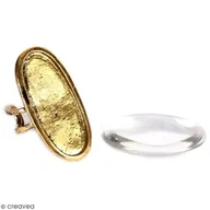 Biżuteria - akcesoria - Wsparcie pierścionka - Stary Złoty - Owalny - 16 x 39 mm - Kaboszon do dekoracji - Pierścień regulowany - miniaturka - grafika 1