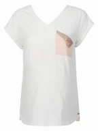 Koszulki i topy damskie - Damski t-shirt ciążowy z cekinową kieszonką biały Bellybutton Maternity, r.S - miniaturka - grafika 1