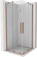 Kabiny prysznicowe - Mexen Velar Duo kabina prysznicowa rozsuwana 90x90 cm, transparent, miedź szczotkowana - 871-090-090-02-65 - miniaturka - grafika 1