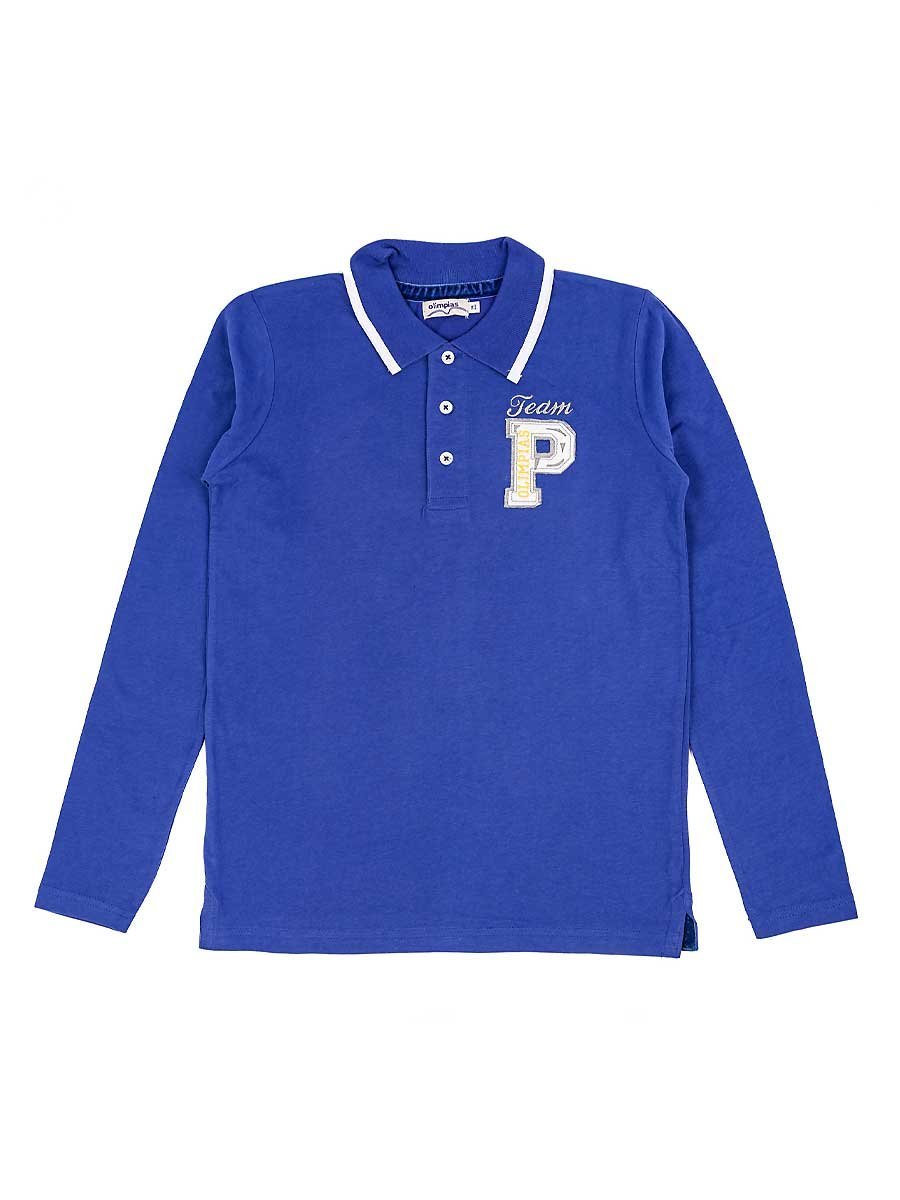 Chłopięca bluzka polo z długim rękawem niebieska Olimpias r.98