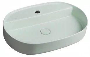 ISVEA Umywalka nablatowa INFINITY OVAL bez przelewu z otworem na baterię 60x40x12 cm kolor MINT MAT 10NF65060-2T - Umywalki - miniaturka - grafika 1