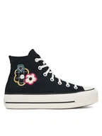 Trampki damskie - Converse Trampki Chuck Taylor All Star Lift Platform Floral Patchwork A15534C Czarny - miniaturka - grafika 1