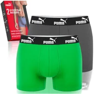 Majtki męskie - PUMA Bokserki Męskie 2 Sztuki Bawełna Zielone Grey Green Logo Rozmiar M - miniaturka - grafika 1