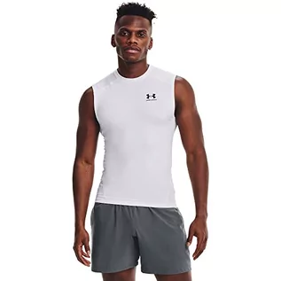 Koszulki męskie - Under Armour Under Armour Męska koszulka Heatgear Armour Compression biały White / / Black (100) S 1361522-100-Small - grafika 1