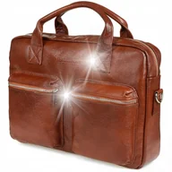 Torby męskie - Beltimore Torba Męska Skórzana Duża Brązowa Laptop J15 : Kolory - Brązowy, - miniaturka - grafika 1