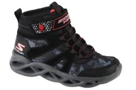 Śniegowce damskie - Skechers Twisted Brights - Zerrix 400145L-BKRD, dla chłopca, śniegowce, Czarne - miniaturka - grafika 1