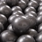 Zabawki do kąpieli - KiddyMoon Plastikowe piłeczki 7cm srebrny 50 Zabawka zestaw kulek - miniaturka - grafika 1