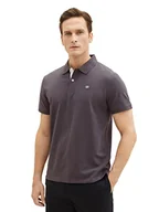 Koszulki męskie - TOM TAILOR Męska koszulka polo Basic Piqué, 10899 - Tarmac Grey, S - miniaturka - grafika 1