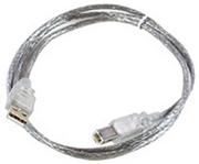 Kable USB - Kabel USB MicroConnect USB2.0 A-B 5m M-M,Transparent USBAB5T - miniaturka - grafika 1