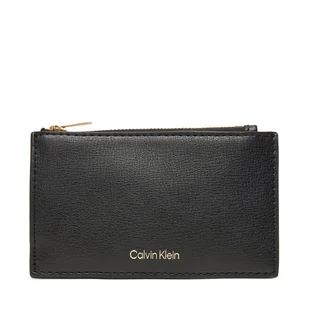 Duży Portfel Damski Calvin Klein Foil Logo Top Zip Cardcase LV04F1090G Czarny - Portfele - miniaturka - grafika 1