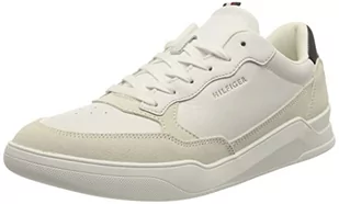 Tommy Hilfiger Męskie trampki z podwyższoną podeszwą ze skóry, biały, 40 EU - Trampki męskie - miniaturka - grafika 1