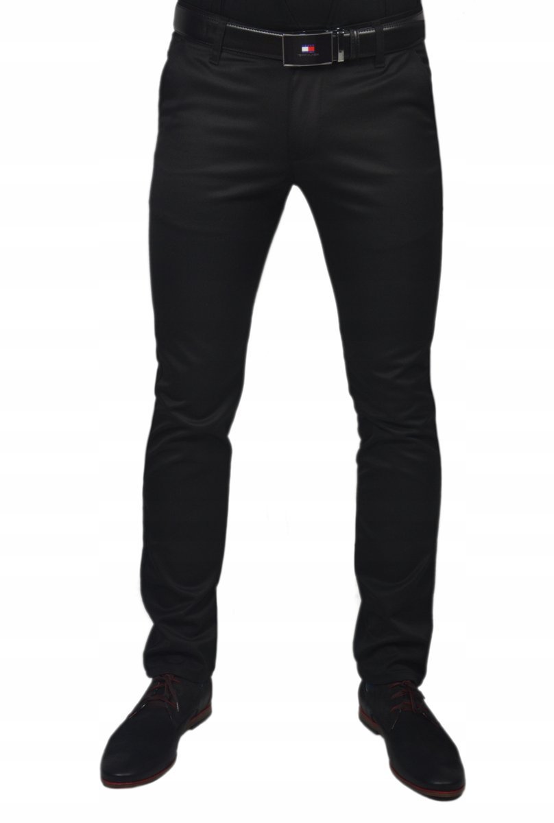 Eleganckie spodnie męskie czarne casual r.33/34