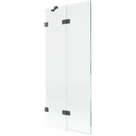 Parawany nawannowe - Mexen Lunar parawan nawannowy 2-skrzydłowy lewy 80 x 150 cm, transparent, gun gray szczotkowany - 897-080-100-66-00-L - miniaturka - grafika 1