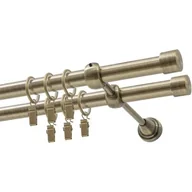 Karnisze - Karnisz DECASTYL Luna z kółkami Podwójny 200 cm Mosiądz Antyczny - miniaturka - grafika 1