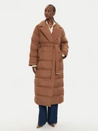 Kurtki damskie - PINKO Kurtka zimowa Taccuino 103829 A0L5 Brązowy Regular Fit - miniaturka - grafika 1