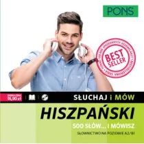 Pons Słuchaj i mów 500 słów i mówisz Słownictwo hiszpańskie A2/B1 z nagraniami Książka + CD praca zbiorowa - Książki do nauki języka hiszpańskiego - miniaturka - grafika 1