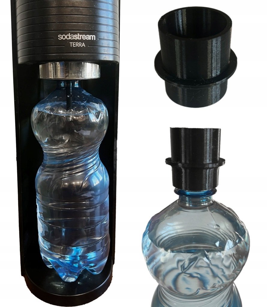 Adapter przejściówka do SodaStream do butelek PET na zwykłe butelki CZARNY