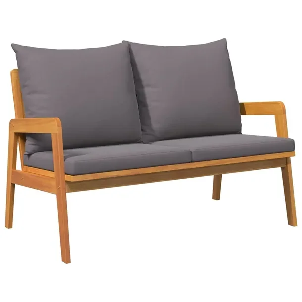 Zestaw Bistro z Litego Drewna Akacjowego, Antracytowy, 115x65x71 cm
