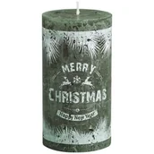 Świece - Świeca pieńkowa Rustic zielona 130 x 68 mm Bolsius - miniaturka - grafika 1