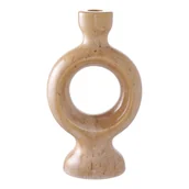 Świeczniki - Fernity Świecznik ceramiczny brązowy okrągły - miniaturka - grafika 1