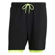 Spodenki męskie - Spodenki męskie adidas Club 2In1 Short Black/Lucid Lemon S - miniaturka - grafika 1