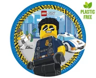 Naczynia i sztućce jednorazowe - Talerzyki papierowe Lego City 23cm 8szt - Godan - miniaturka - grafika 1