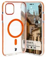 Etui i futerały do telefonów - Bizon Etui z pierścieniem magnetycznym Case Marco do iPhone 11, przezroczyste z pomarańczową ramką - miniaturka - grafika 1