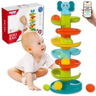 Zawieszki dla dzieci i niemowląt - ROZWOJOWY TOR KULKOWY SPIRALA DLA DZIECI KULODROM WIEŻA Z KULKAMI GRZECHOTKAMI – OD 6 MIESIĄCA PREZENT DLA NIEMOWLĄT + EBOOK-1 - miniaturka - grafika 1