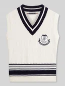 Kamizelki męskie - Swetervest z wyhaftowanym herbem i logo z czystej bawełny - miniaturka - grafika 1