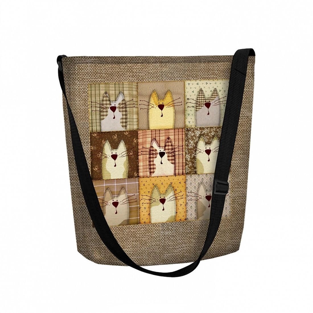 Sunlovers, Torba/listonoszka filcowa Funky, Koty Prexo, 32x25x10 cm