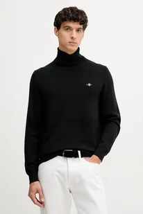 Gant sweter bawełniany męski kolor czarny lekki z golferm 8030563 - Swetry męskie - miniaturka - grafika 1