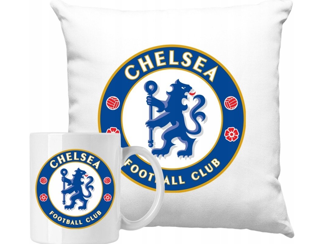 ZESTAW PODUSZKA + KUBEK Chelsea Logo Pomysł Na Prezent +IMIĘ
