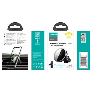 Joyroom samochodowy uchwyt magnetyczny bezprzewodowa indukcyjna ładowarka Qi 15 W (kompatybilna z MagSafe do iPhone) czarny (JR-ZS240) - Ładowarki do telefonów - miniaturka - grafika 5