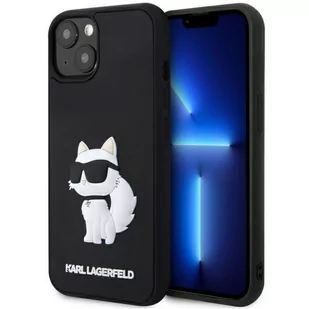 Karl Lagerfeld KLHCP14S3DRKHNK iPhone 14 6.1" czarny/black hardcase Rubber Choupette 3D - Etui i futerały do telefonów - miniaturka - grafika 1