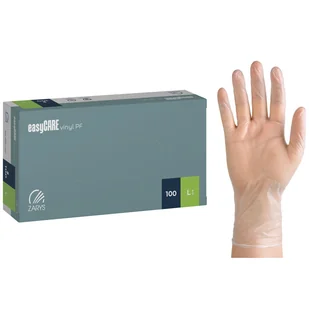 EasyCare Vinyl PF, rękawice winylowe, niejałowe, bezpudrowe, transparentne, rozmiar L, 100 sztuk - Rękawiczki jednorazowe - miniaturka - grafika 1