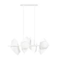 Lampy sufitowe - Emibig Lighting biała lampa wisząca szklane kule DRIFTON 4 WHITE 637/4 podłużny żyrandol do salonu na 4 żarówki 637/4 - miniaturka - grafika 1