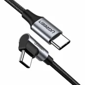 Kable - Kabel USB-C do USB-C, kątowy UGREEN US255,3A, 60W, 0.5m (czarny) - miniaturka - grafika 1