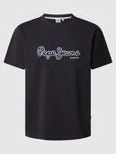 Koszulki męskie - Pepe Jeans Koszulka "Dorian" w kolorze czarnym - miniaturka - grafika 1