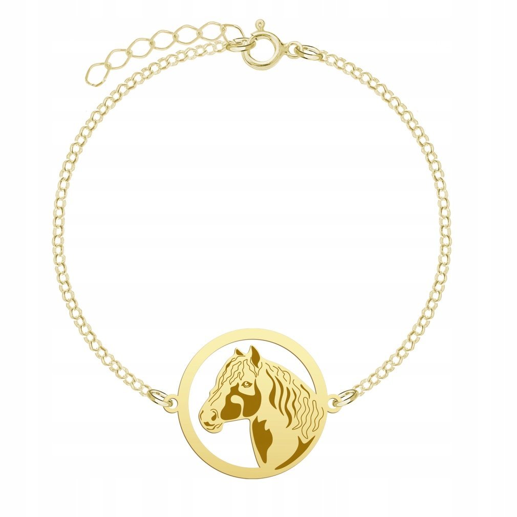 Bransoletka Złota Koń Tinker 925 Łańcuszek Kobieta Biżuteria GRAWER GRATIS