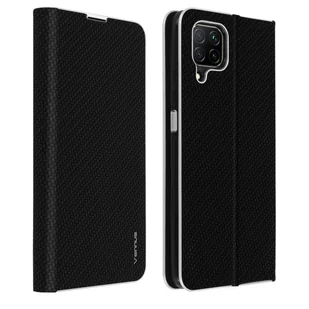 Etui Folio do Huawei P40 Lite z uchwytem na kartę i podstawką Carbon Effect Black - Etui i futerały do telefonów - miniaturka - grafika 1