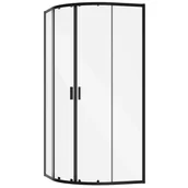 Kabiny prysznicowe - Kabina prysznicowa Besco Zarya 90x90x190 półokrągła czarny mat transparentne ZPB-90-190-C - miniaturka - grafika 1