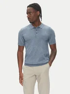 Koszulki męskie - Lindbergh Polo 30-800159 Niebieski Slim Fit - miniaturka - grafika 1