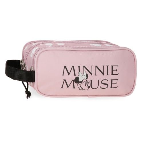 Joumma Disney Minnie Heads Triple Case Różowy 22x10x9 cms 1,98l Poliester, Różowy kolor, Talla única, Potrójne etui
