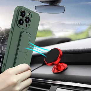 Wozinsky Kickstand Case elastyczne silikonowe etui z podstawką iPhone 13 Pro miętowy - Etui i futerały do telefonów - miniaturka - grafika 4