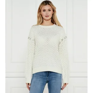 GUESS Sweter ELLISS Relaxed fit z dodatkiem wełny - Swetry damskie - miniaturka - grafika 1