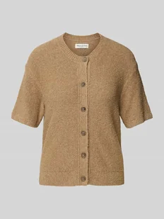 Kardigan o kroju regular fit z mieszanki bawełny i bouclé - Swetry damskie - miniaturka - grafika 1