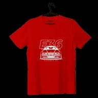 Odzież do sportów motorowych - T-shirt koszulka przód BMW E36 czerwona-L - miniaturka - grafika 1