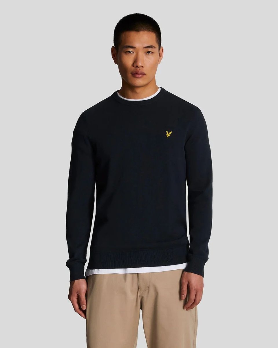 maglie uomo lyle and scott 1874 kn2136v cotton crew z271 dark navy