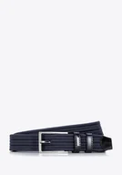 Paski - Męski pasek z materiałowej plecionki granatowy - miniaturka - grafika 1