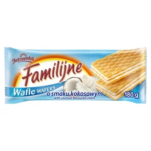 Jutrzenka Wafle Familijne o smaku kokosowym 180 g - Ciastka - miniaturka - grafika 1